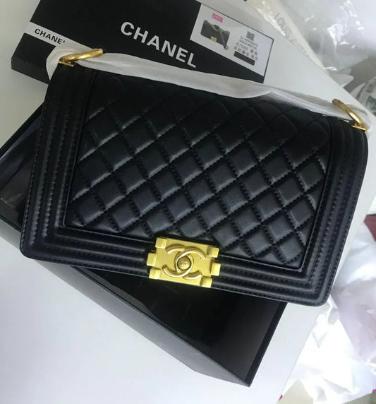 Chanel Boy Handbag For Women With Golden Hardware